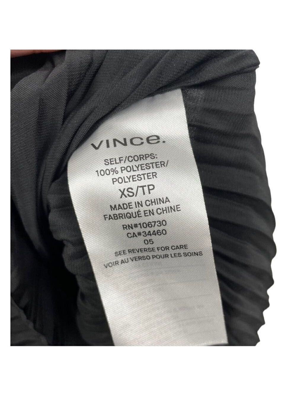 ** NEW Vince Black Pleated Tie Front Maxi Skirt Size XS - Picture 5 of 6